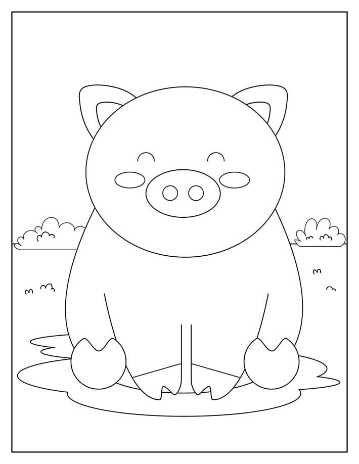 Smilende Piggy fargelegging