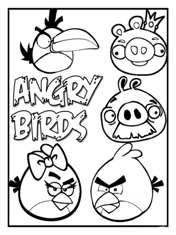 Søte Angry Birds fargelegging
