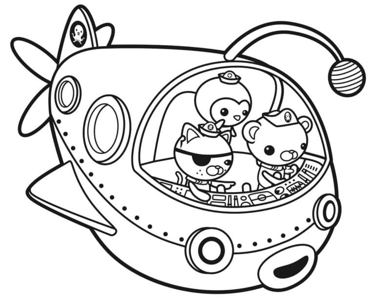 Tegneseriefigurer På Ubåt fargelegging