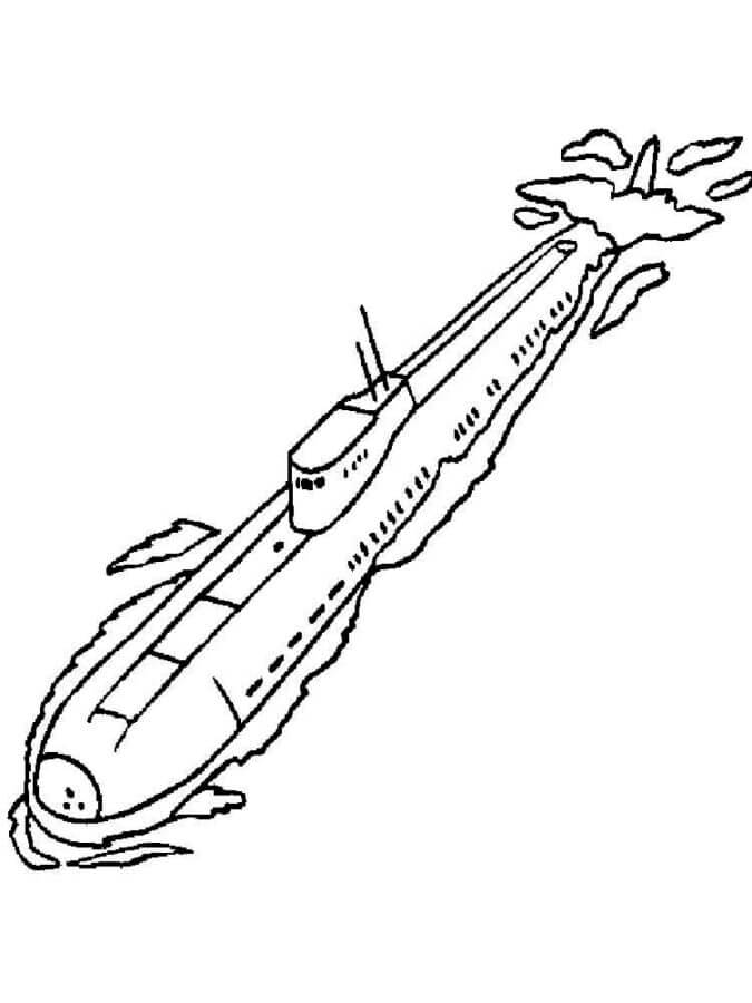 Tegning Av Ubåt fargelegging