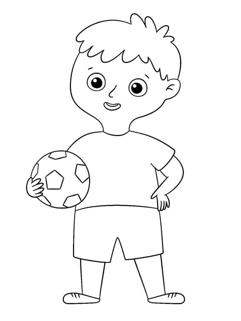 Ung Fotballspiller fargeleggingsside
