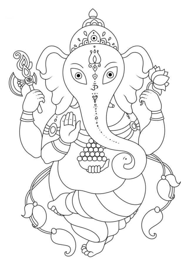 Vanlig Ganesha fargeleggingsside