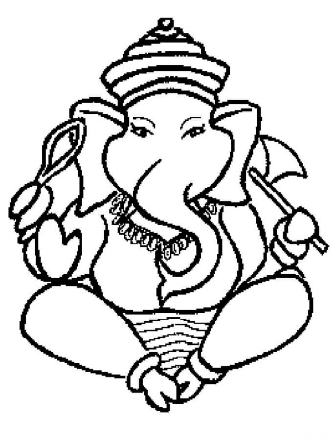 Visdommens Gud Ganesha fargelegging