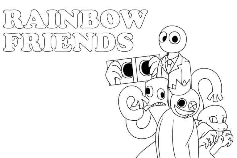 Grunnleggende Rainbow Friends fargeleggingsside