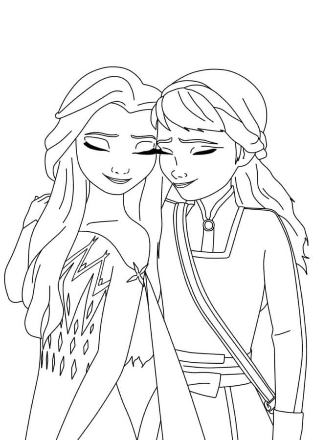 Vanlige Elsa og Anna fargelegging