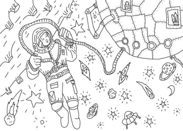 Astronaut Langt Fra Jorden fargelegging
