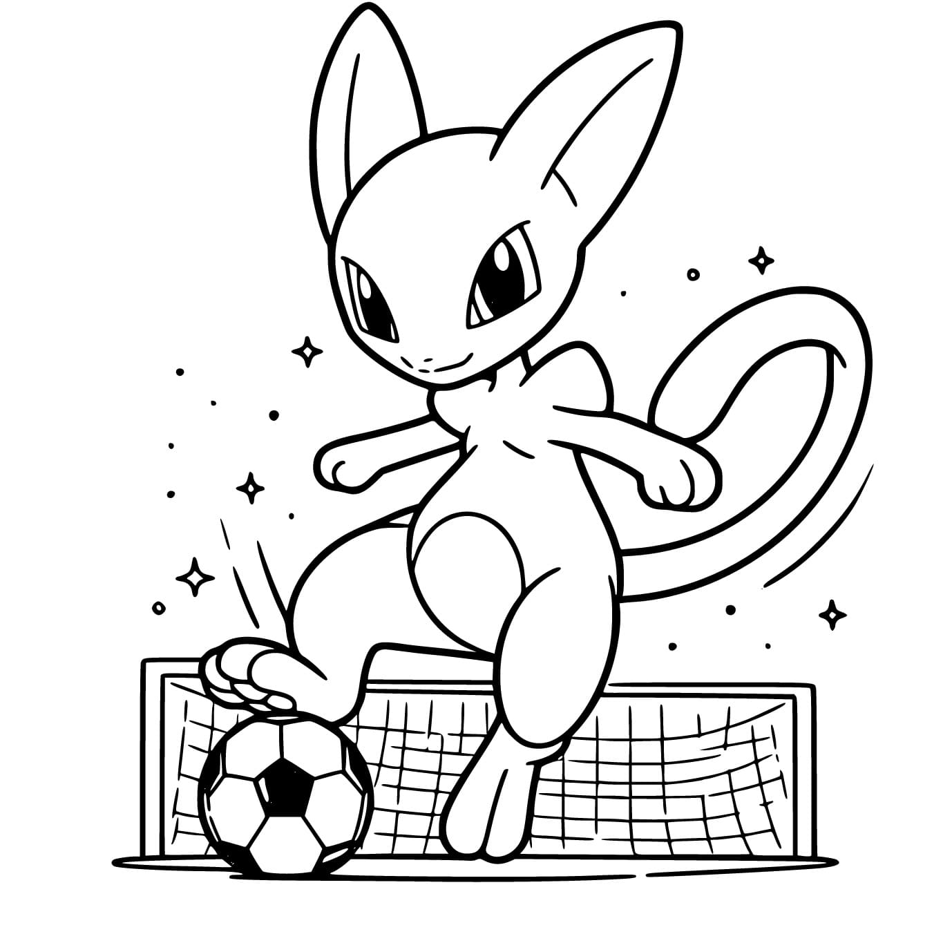 Mewtwo spiller fotball fargelegging