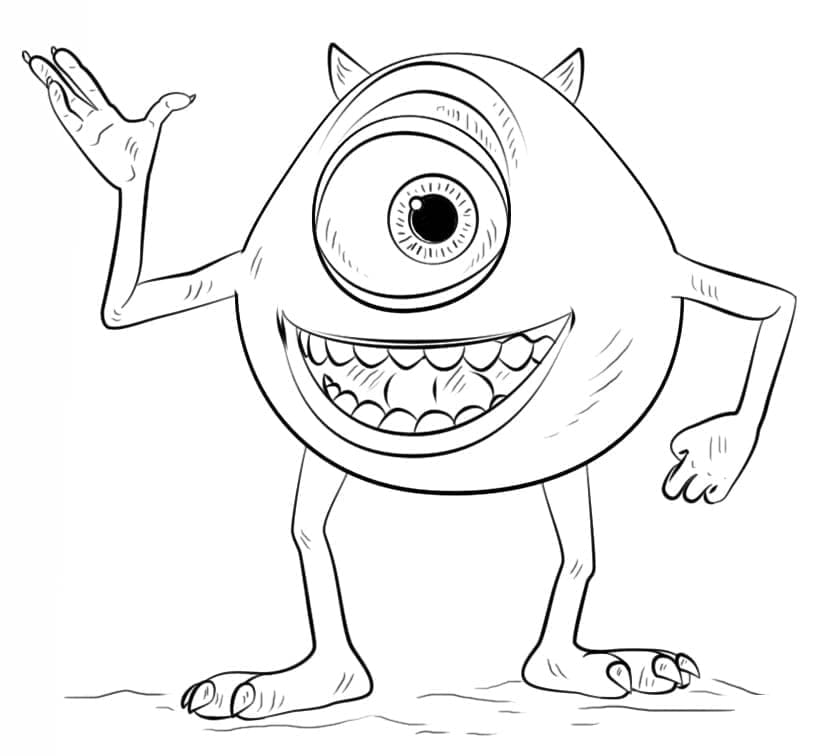 Mike Wazowski i Monsterbedriften fargelegging