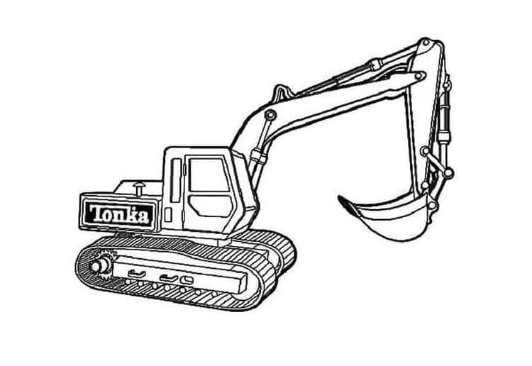 Tonka Excavator fargeleggingsside