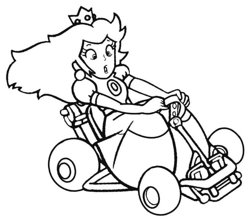 Mario Kart Prinsesse Peach fargelegging