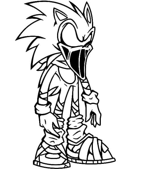 Skriv ut Sonic Exe fargeleggingsside