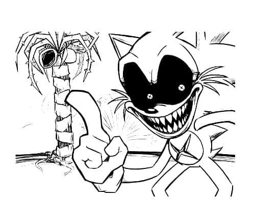 Sonic Exe-tegning fargeleggingsside