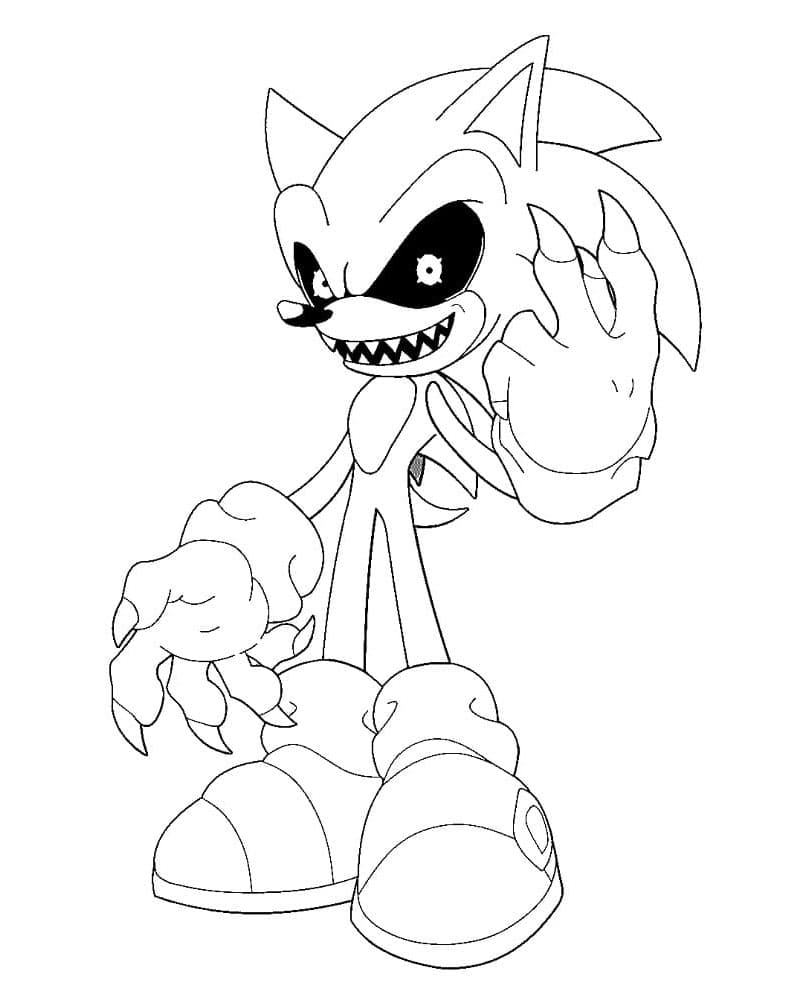 Sonic Exe utskrivbar fargeleggingsside