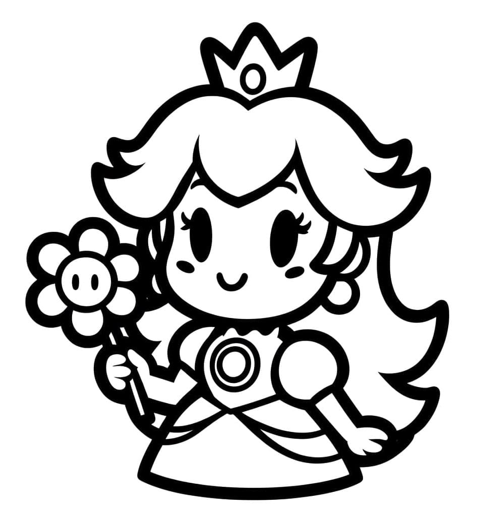 Søt Chibi Prinsesse Peach fargelegging