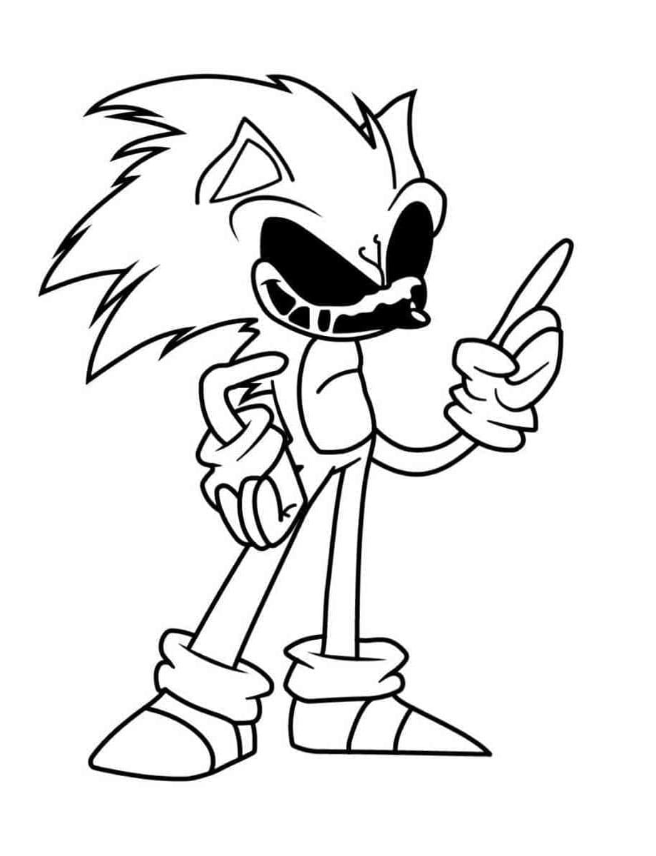 Tegning av Sonic Exe fargeleggingsside