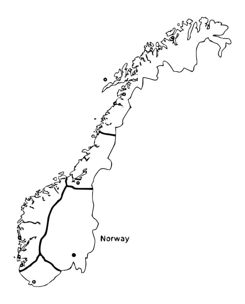 Regioner NorgeKart fargelegging