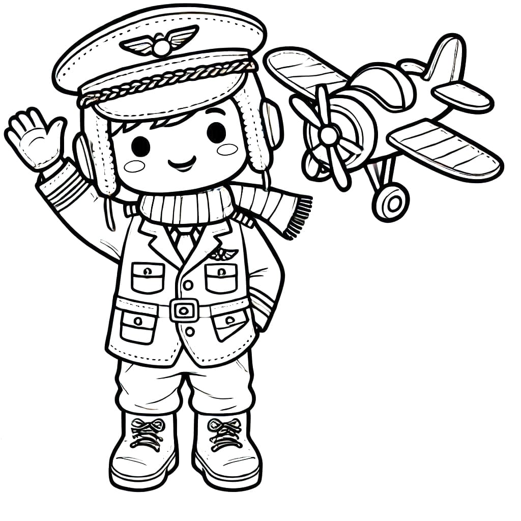 Flyfører Pilot fargelegging