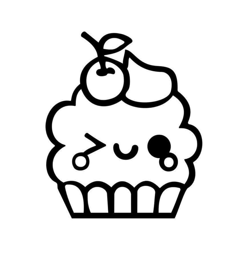 Kawaii Cupcake gratis fargelegging