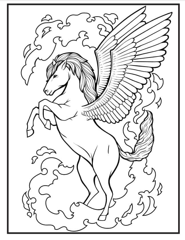 Pegasus tatovering fargelegging