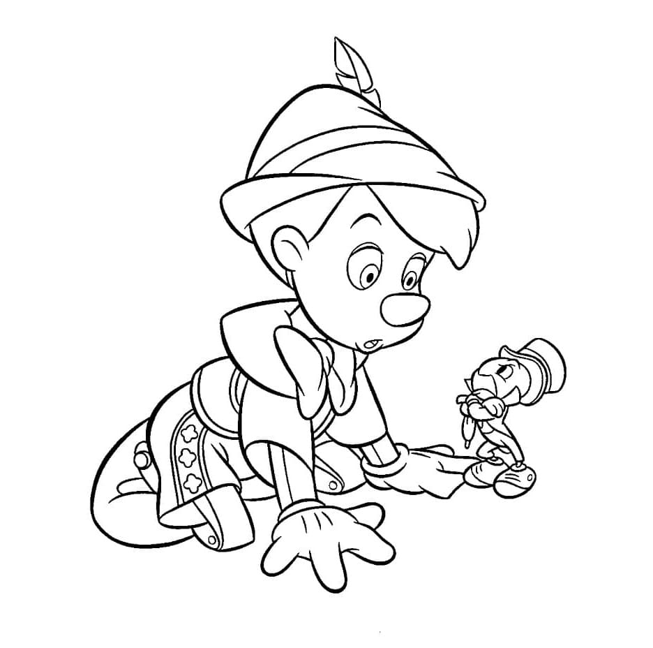 Pinocchio og Jiminy fargelegging