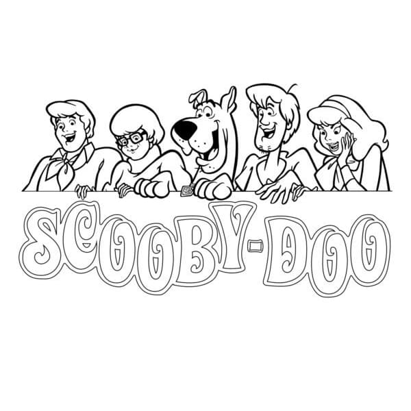 Scooby Doo og venner med logo fargelegging