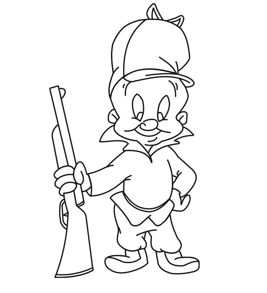 Smilende Elmer Fudd fargelegging