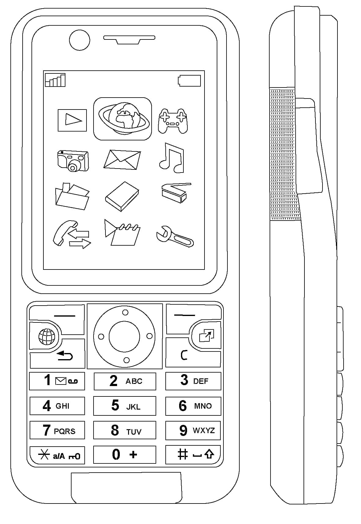 MobilHjerte Telefoner fargeleggingsside