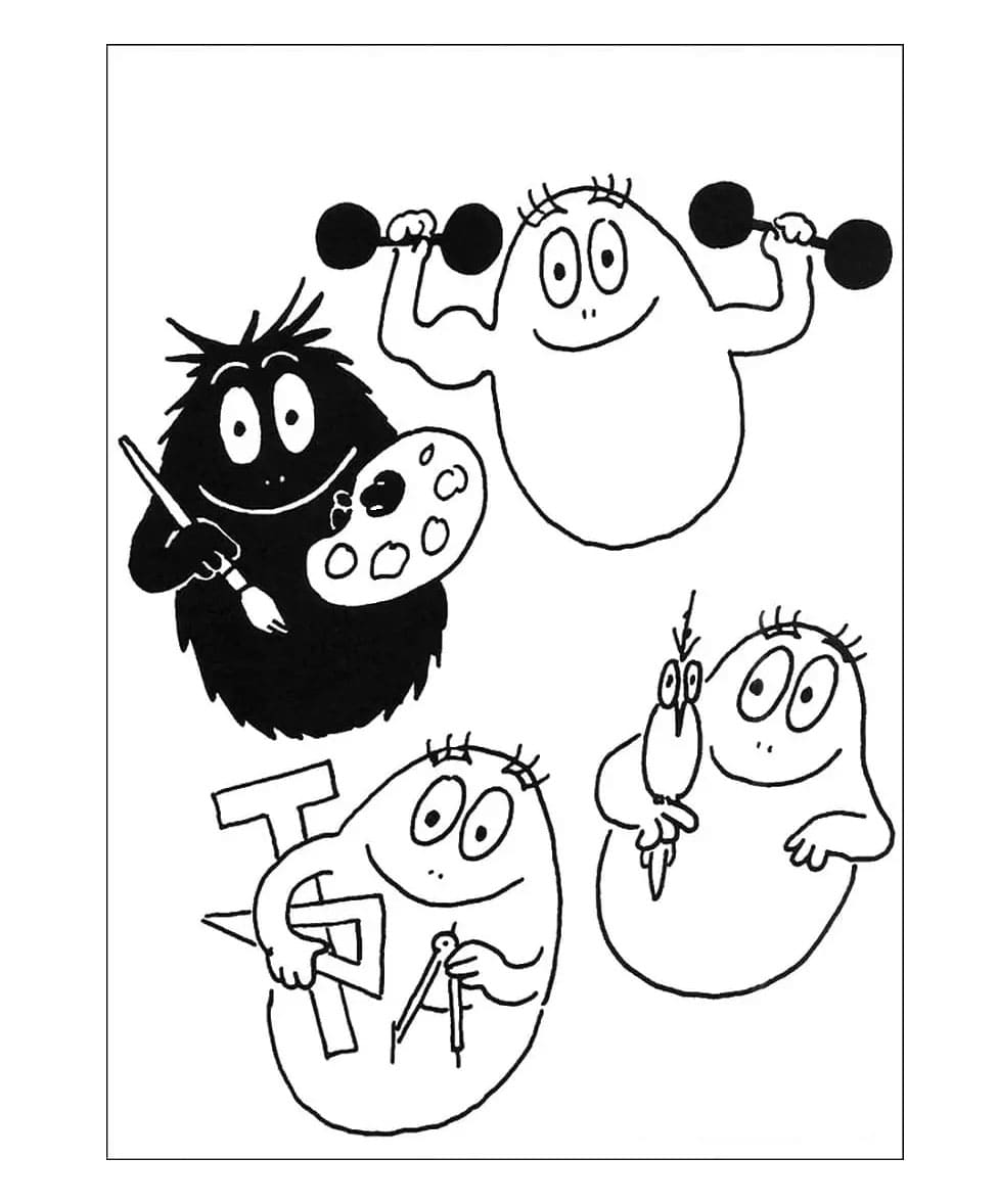 Barbapapa kunst fargelegging