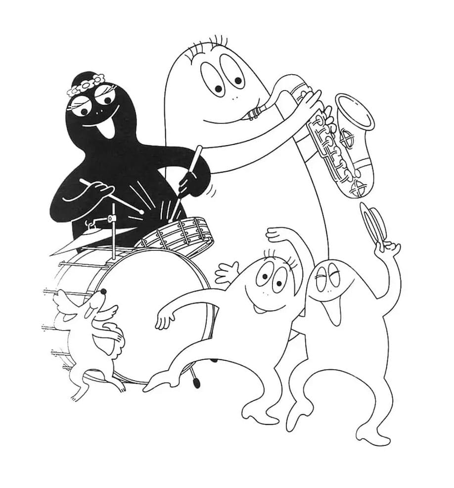 Barbapapa utskrivbar gratis fargelegging