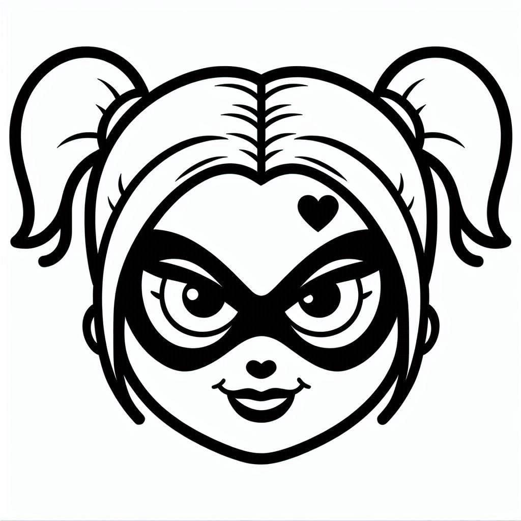 Harley Quinn ansikt kult fargeleggingsside