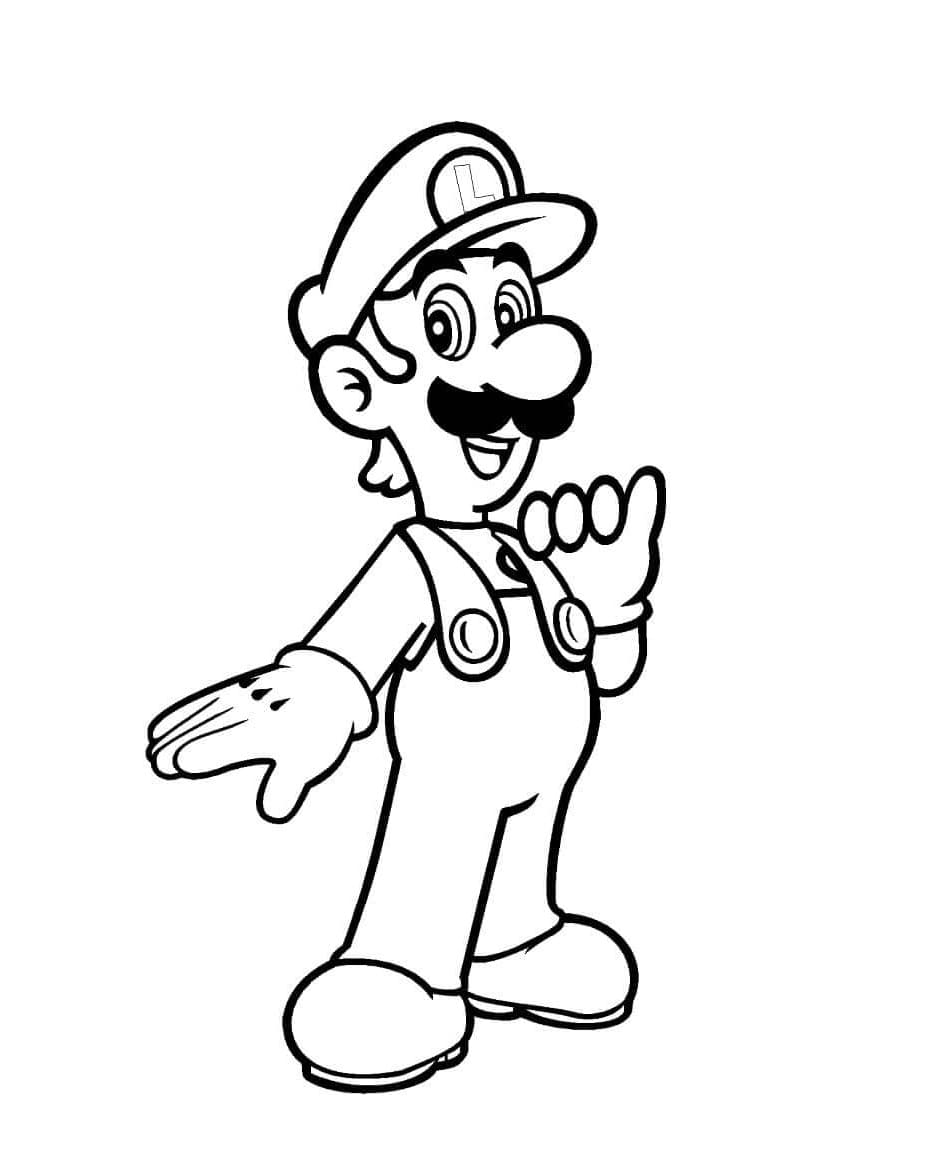 Luigi fra Mario Bros Gratis fargeleggingsside