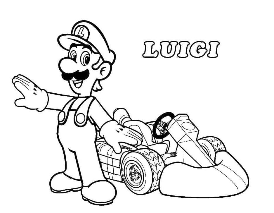 Luigi fra Mario Kart fargeleggingsside