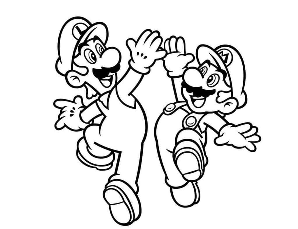 Luigi og Mario Gratis fargelegging