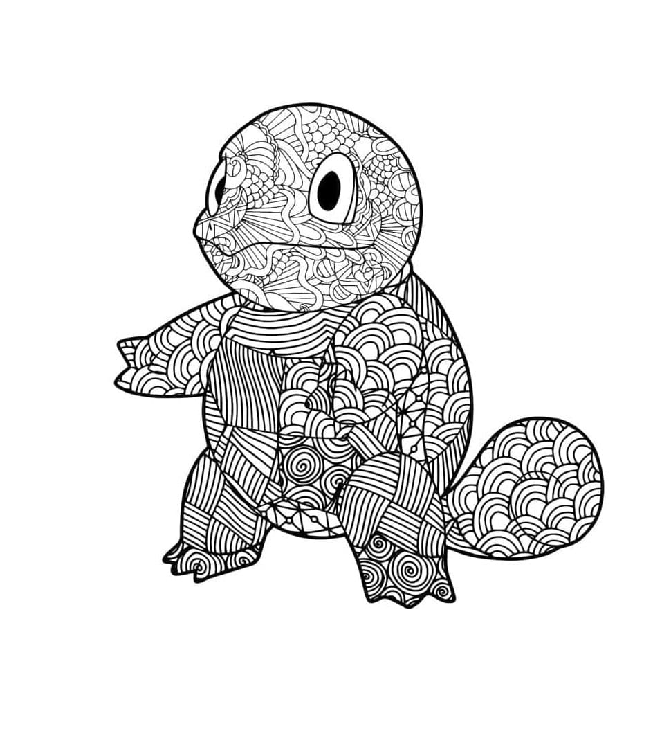 Squirtle Zentangle fargelegging