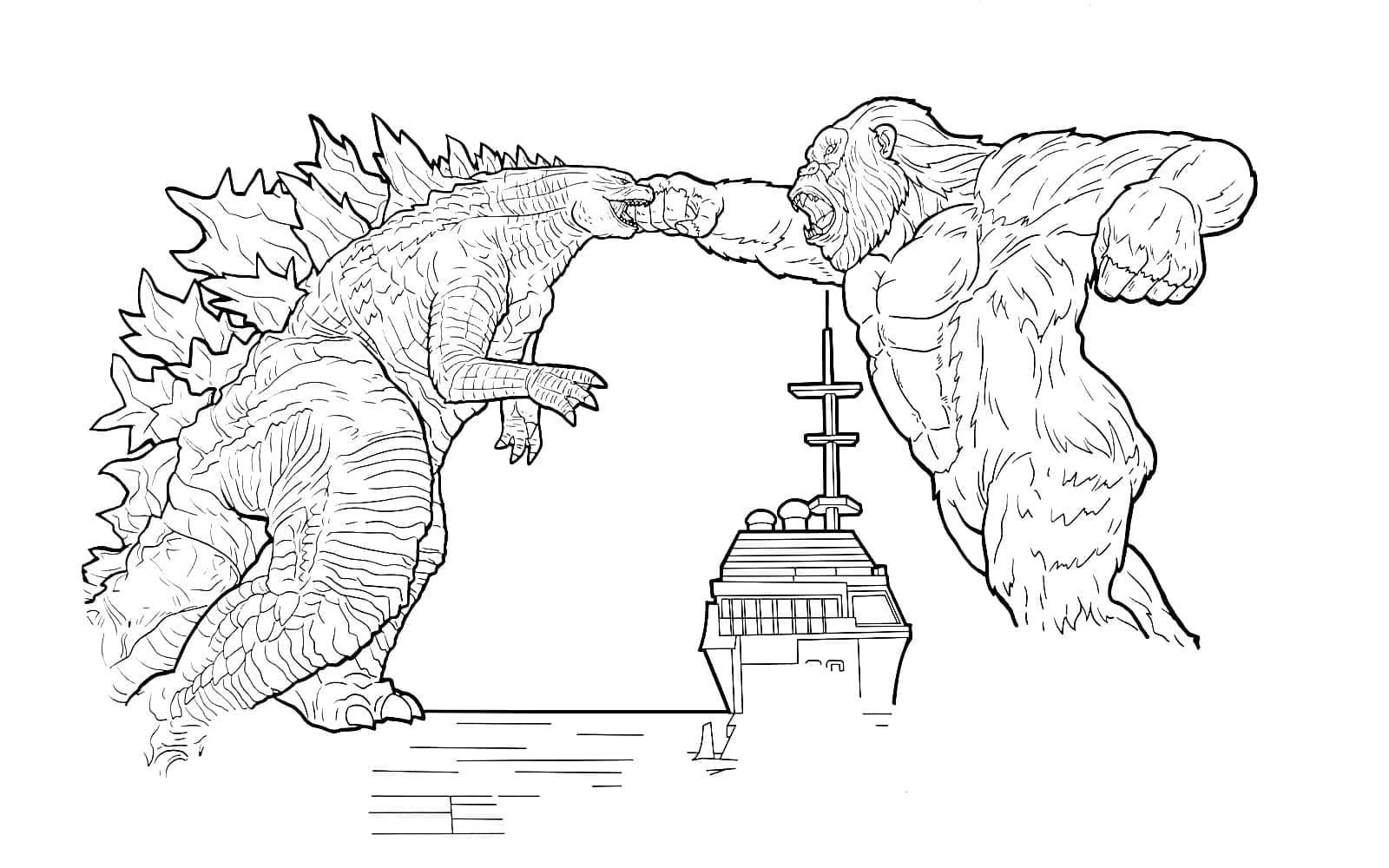 Godzilla vs King Kong film fargeleggingsside