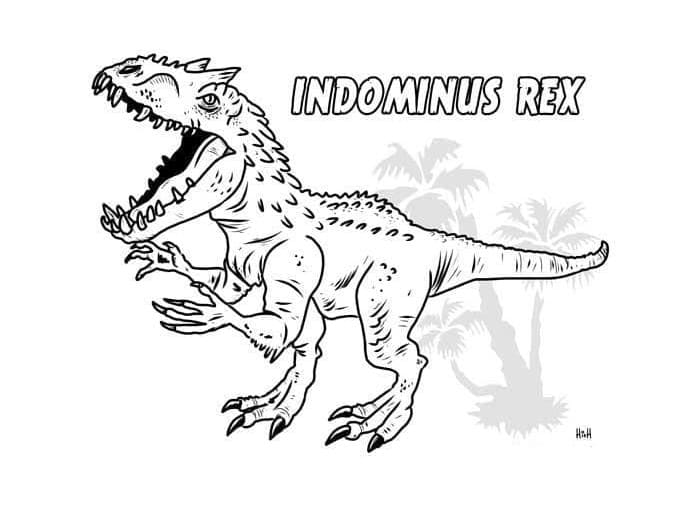 Indominus Rex fra Jurassic World fargeleggingsside