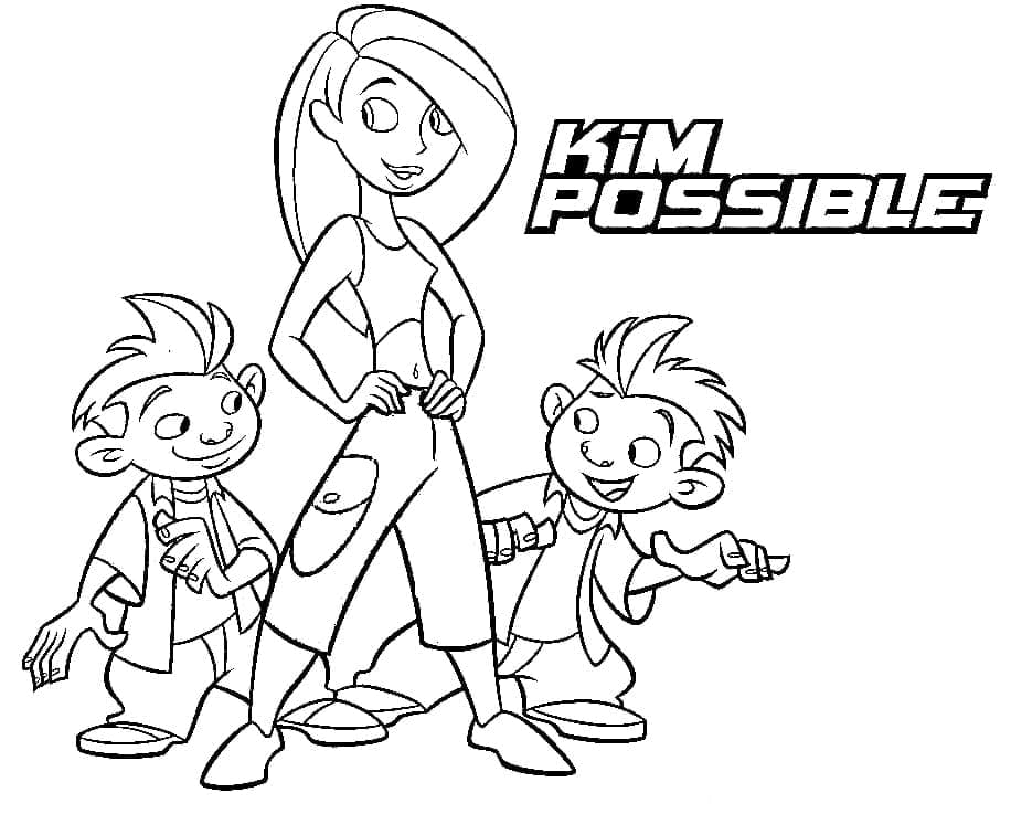 Kim Possible med Jim og Tim fargelegging