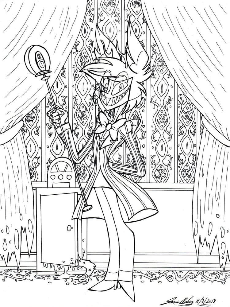 Alastor Hazbin Hotel fargelegging