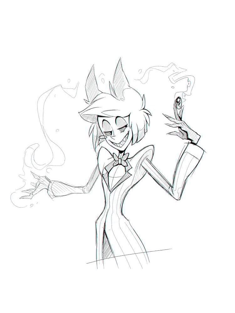 Alastor i Hazbin Hotel fargelegging