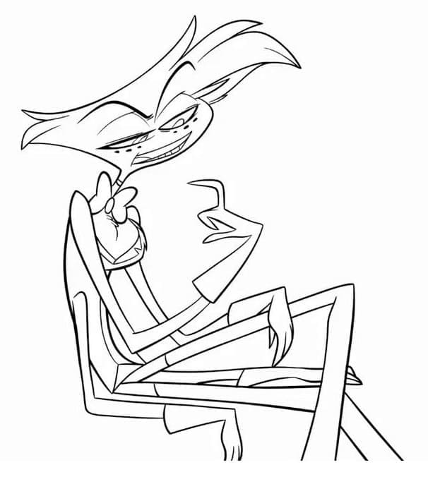 Angel Dust i Hazbin Hotel fargelegging