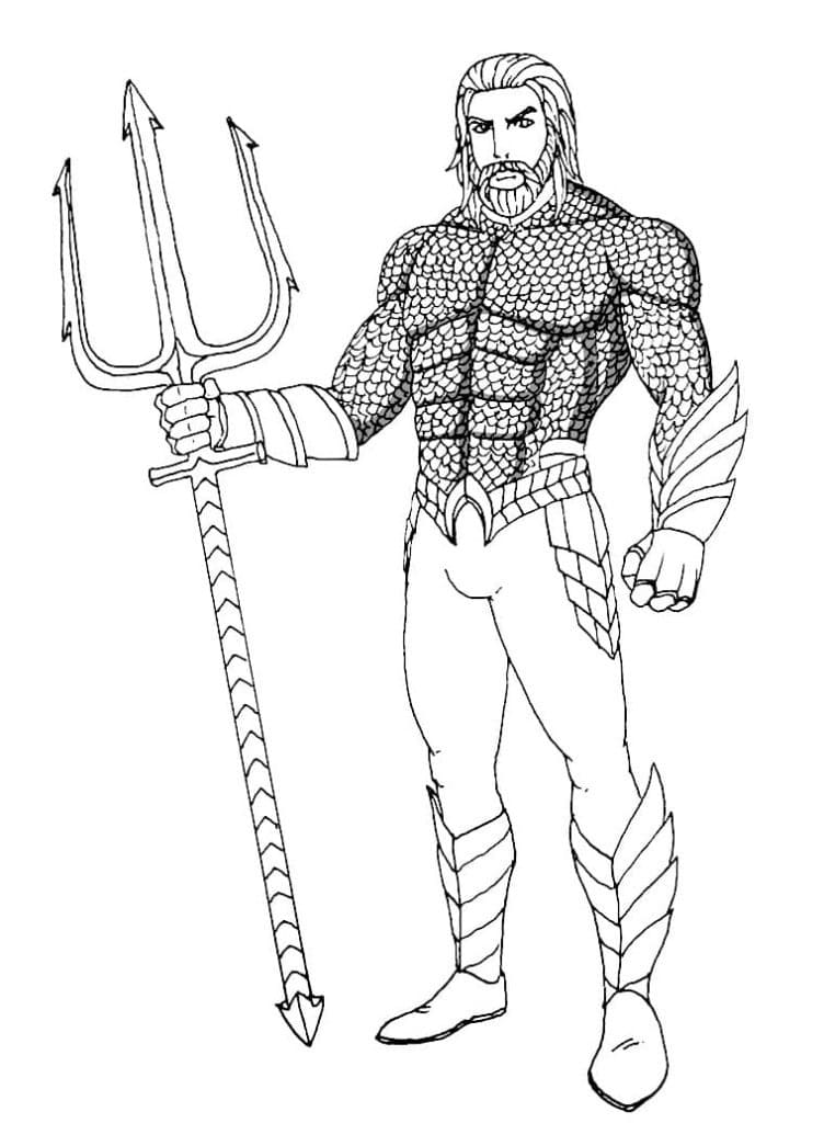 Aquaman fra filmen fargelegging