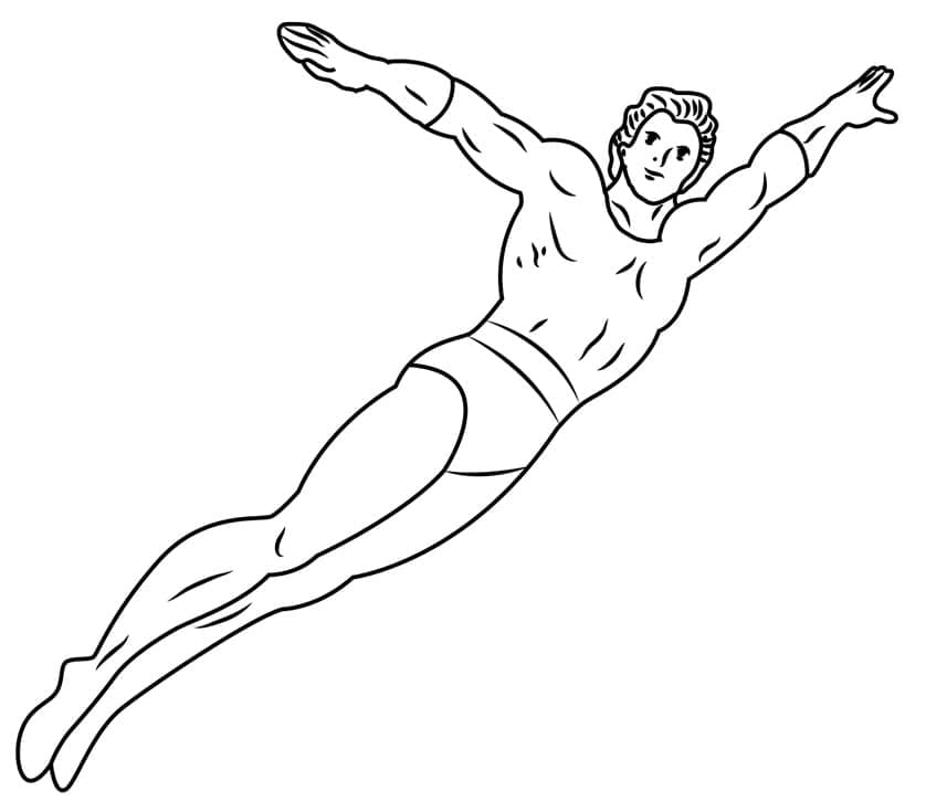 Aquaman svømmer fargelegging