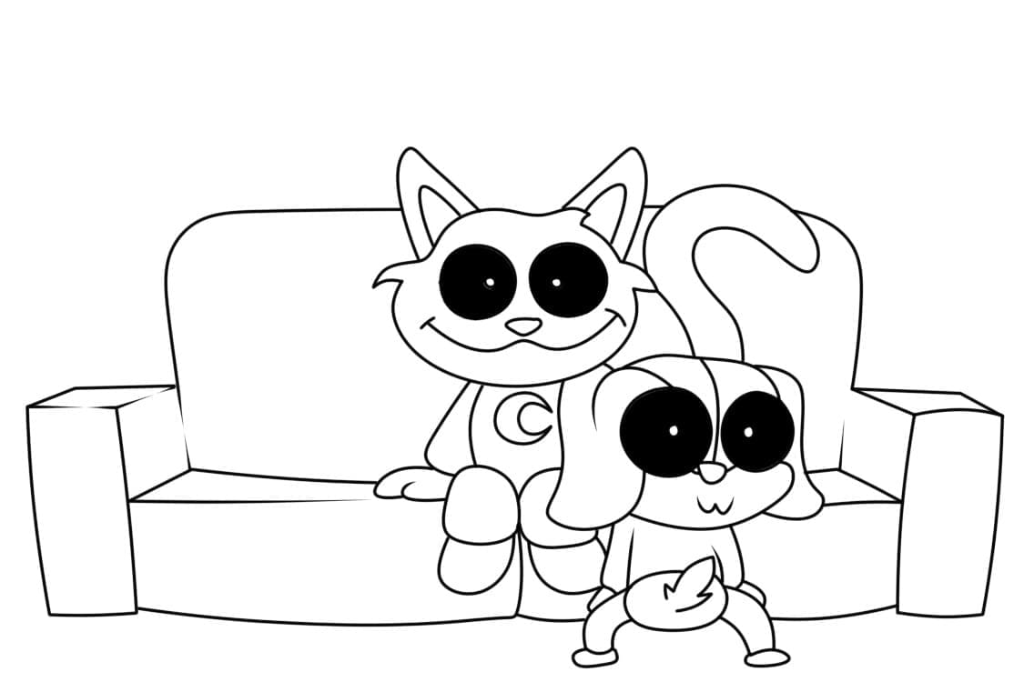 Catnap og DogDay fargelegging