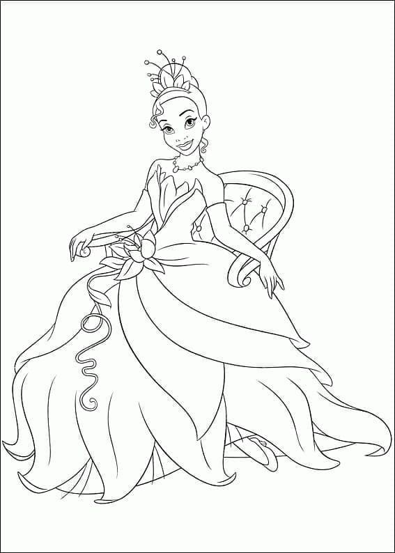 Fantastiske prinsesse Tiana fargelegging