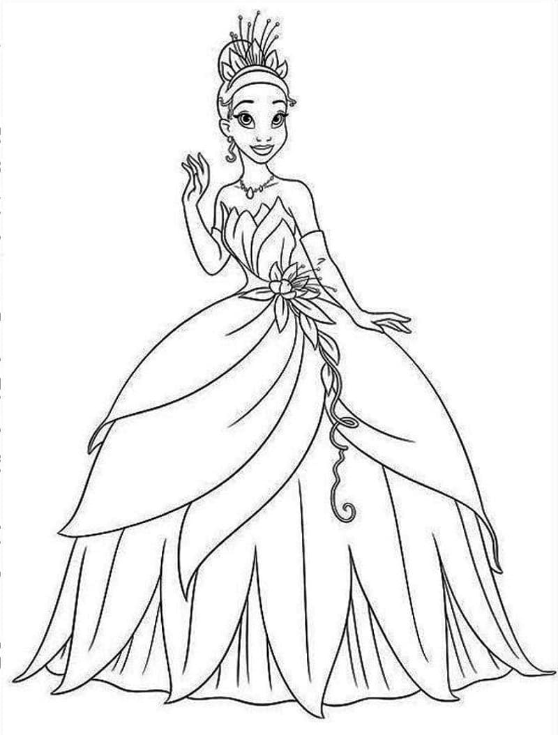 Glad prinsesse Tiana fargelegging