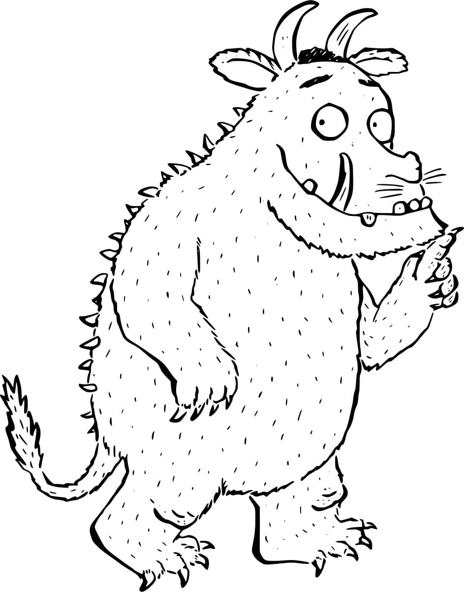 Gruffalo fornøyd fargelegging