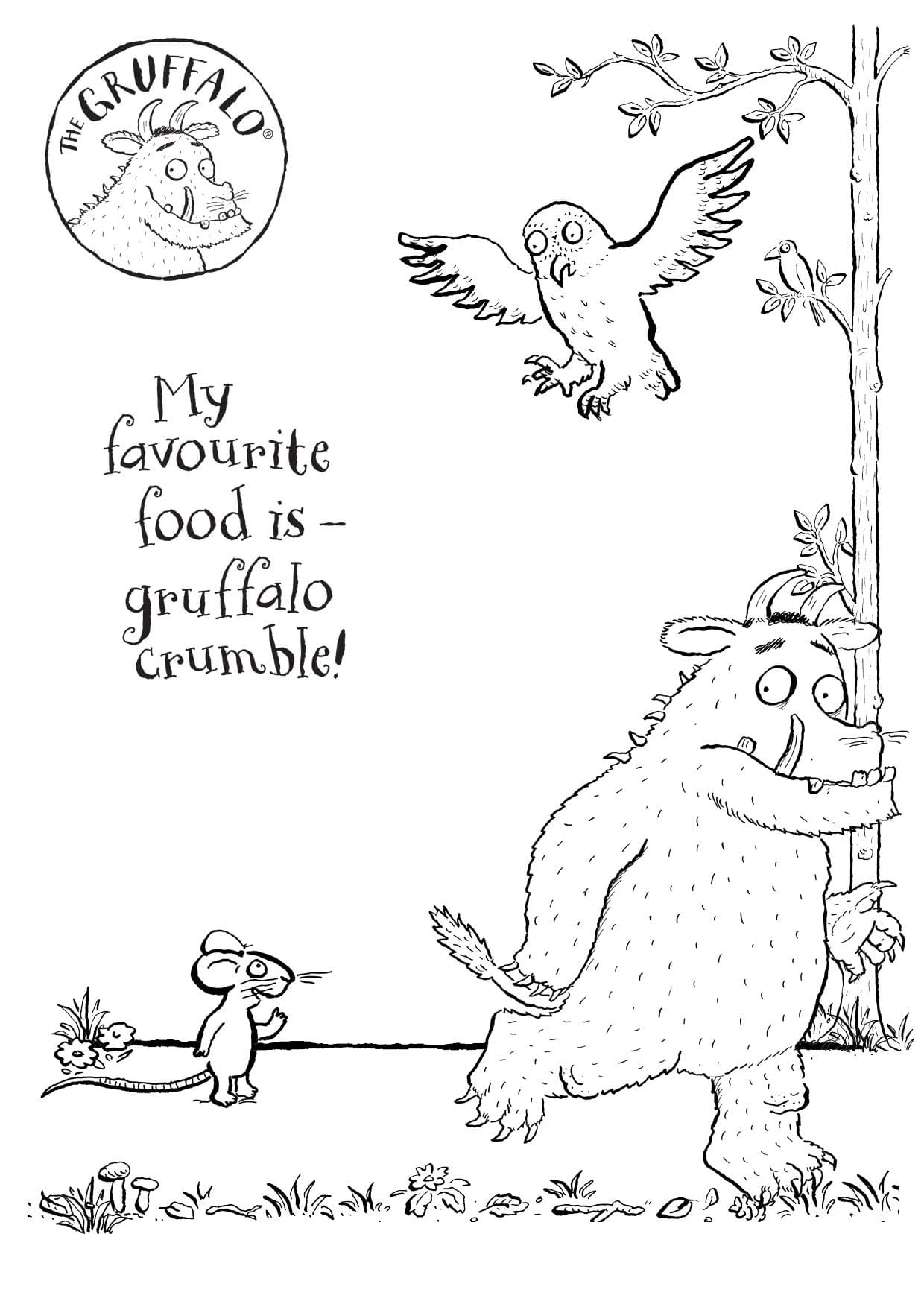 Gruffalo utskrivbar gratis fargelegging