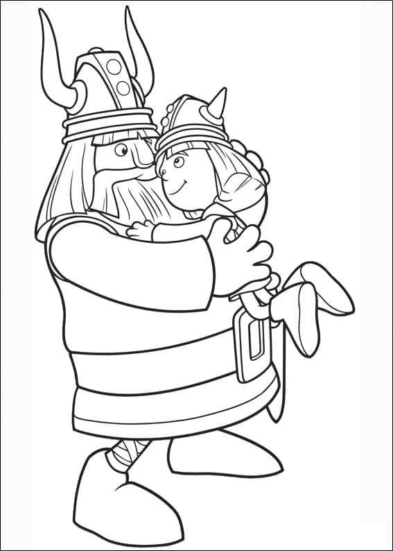 Halvar og Vikke Viking fargelegging