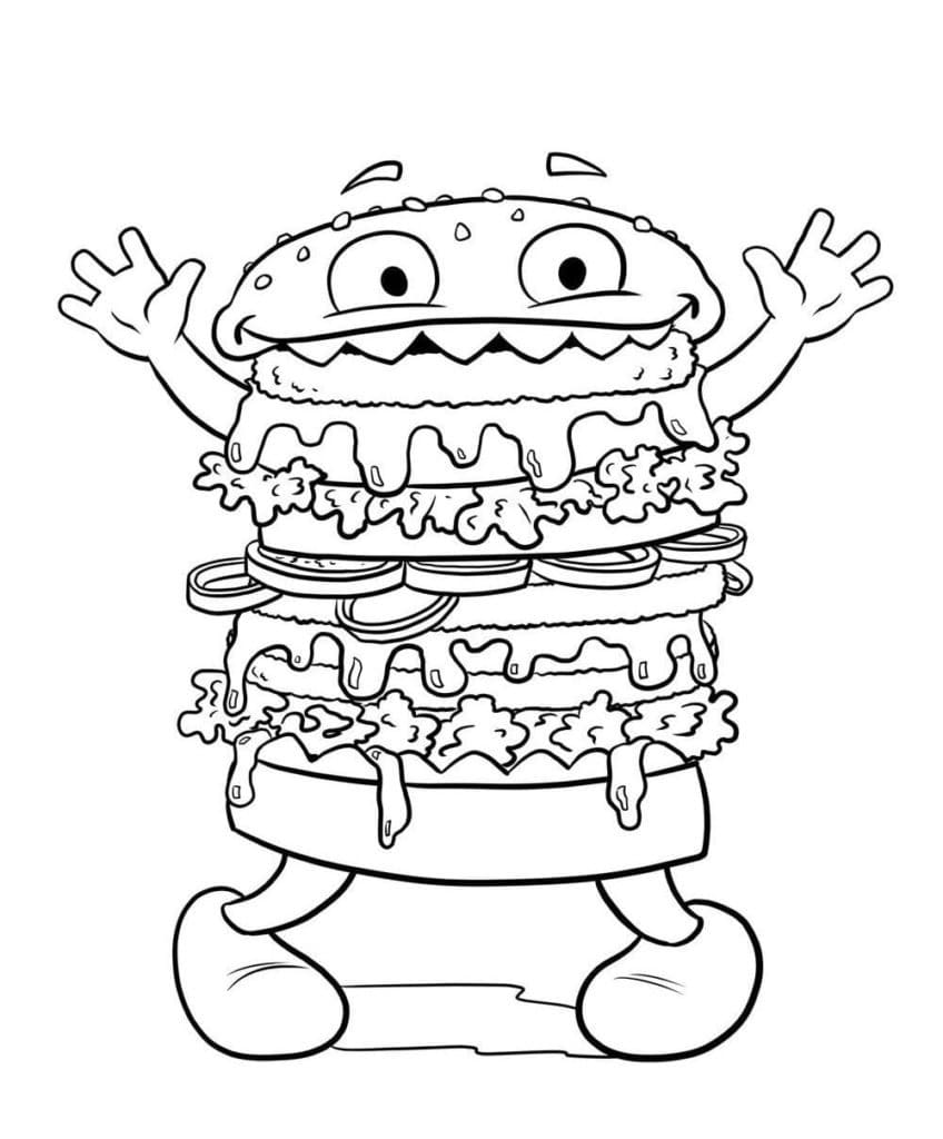 Hamburgermonster fargelegging