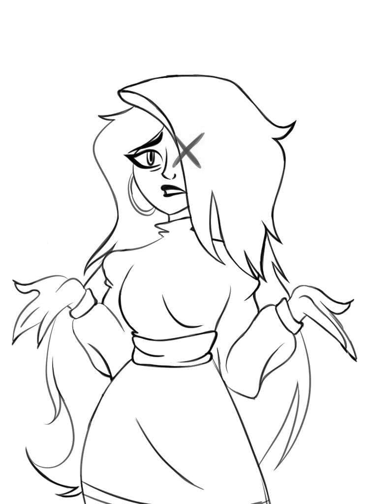 Hazbin Hotel Vaggie fargelegging